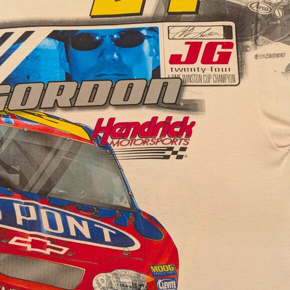 SOLD Vintage Chase Jeff Gordon All Over Print T Shirt DuPont Size 2XL Men - Picture 6 of 7